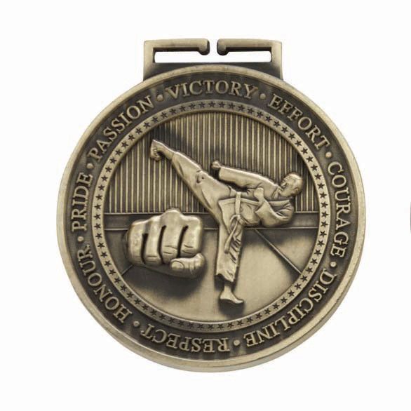 Olympia Karate Medal 70mm Mm1605b Antique Bronze Mm1605g Gold Mm1605s Silver